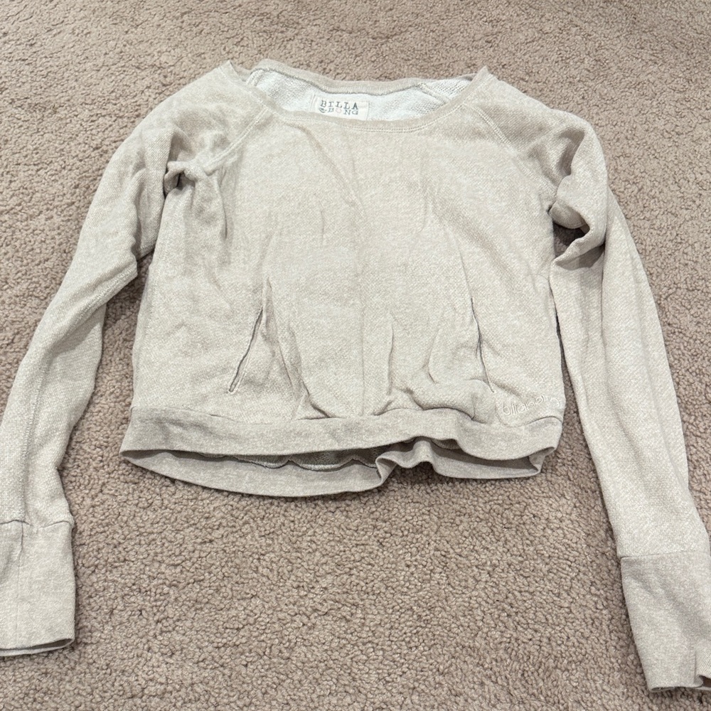 Billabong Women’s Beige Long Sleeve Top - sz SMALL
